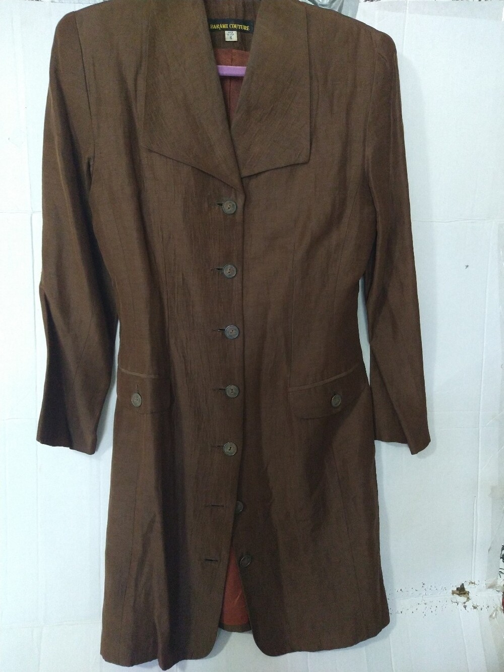Beautifully Tailored Silk Trench Dress Coat